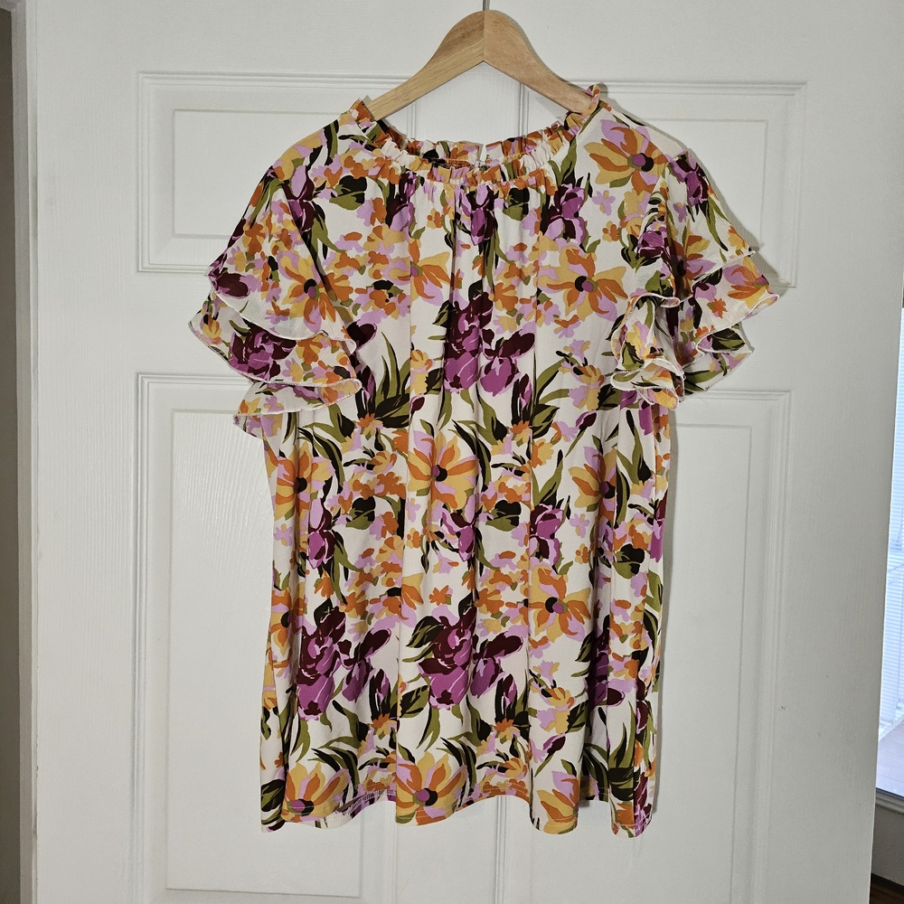 Cato Women's Floral Blouse Size